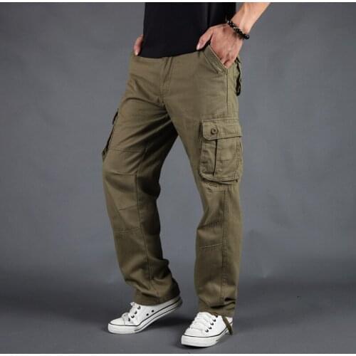 Mens Cargo Pants Mens Casual Multi Pockets Military Tactical Pants Men Outwear Army Straight Slacks Long Trousers Plus size