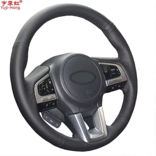 Yuji-Hong Artificial Leather Car Steering Wheel Covers Case for SUBARU Outback Legacy 2015-2017 Hand-stitched Cover