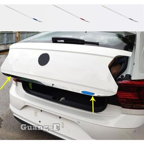 For Volkswagen VW Polo Hatchback 2019 2020 2021 2022 Car Stick Body Stainless Steel Rear Door Tailgate Frame Plate Trim