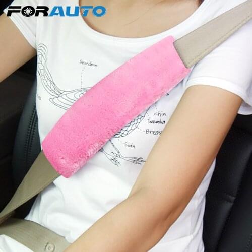 FORAUTO 2Pcs/set Shoulder Pad Seat Belt Cover Comfortable Driving Soft Plush Car Seatbelt Car-styling Interior Accessories