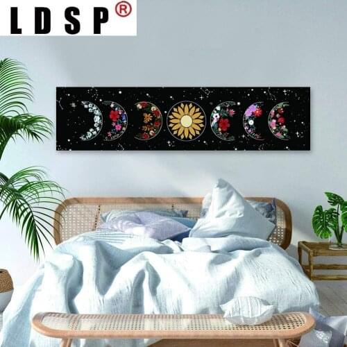 LDSP Flower Moon Sun Mandala Tapestry Wall Hanging Rugs Background Cloth Beach Mat Blanket Art Bedroom Living Home Decor