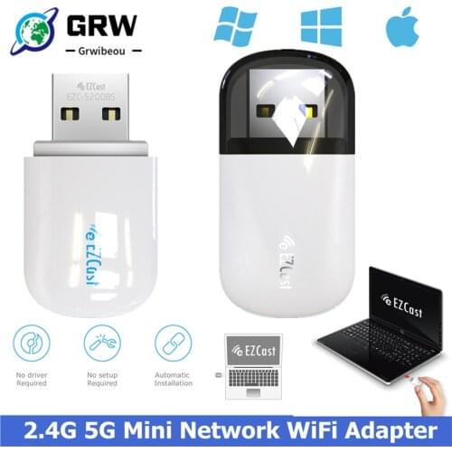 GRWIBEOU EZC-5200BS Lan USB Ethernet Dual Band 2.4G 5G Mini Network WiFi Adapter Wifi Dongle Bluetooth Receiver Network Card