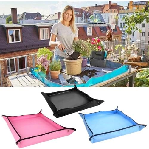 50*50CM Planting Mat PE Gardening Potting Mat Gardening Pad Waterproof Reusable Flower Gardening Mats Transplanting Foldable Pad