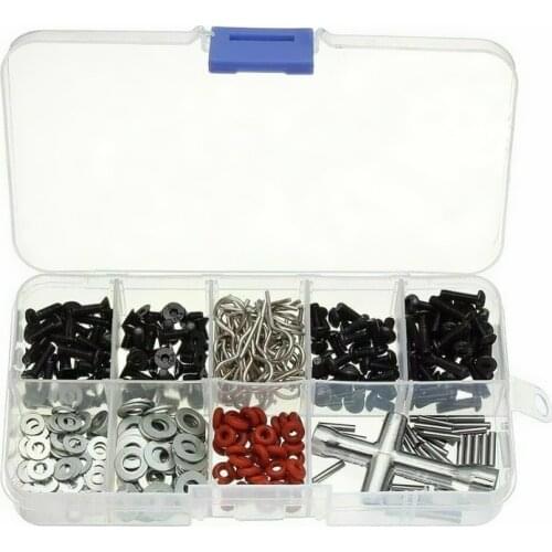 270pcs/set Metal Flat Round Head Scews RC Car Body Shell Buckles Screws Hexagon Wrench Kit for HSP 1/10 RC Car Repair Tools