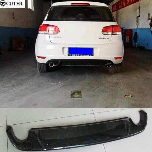 MK6 GTI style Car body kit Carbon fiber rear diffuser rear bumper lip for Volkswagen VW Golf 6 GTI 2013