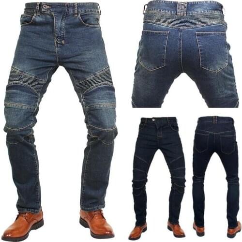 Motorcycle Pants Men Moto Jeans Protective Gear Riding Touring Motorbike Trousers Motocross Pants have 4 pads Protect the knee