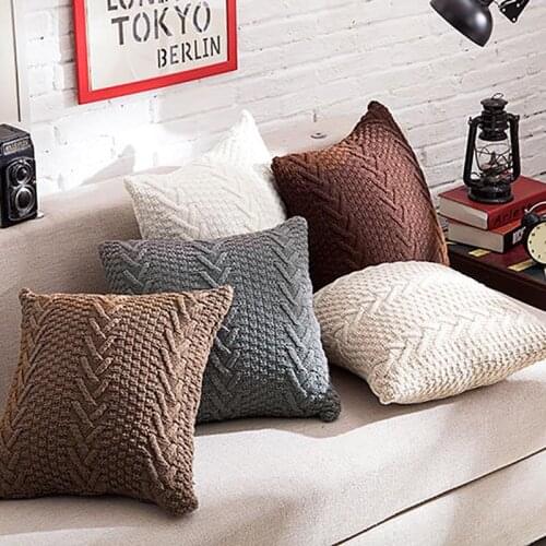 Nordic Decorative Cushion Cover Sofa Pillow Case Soft Home Decor Living Room Pillowcase Luxury Knitted 45x45cm Home Decor
