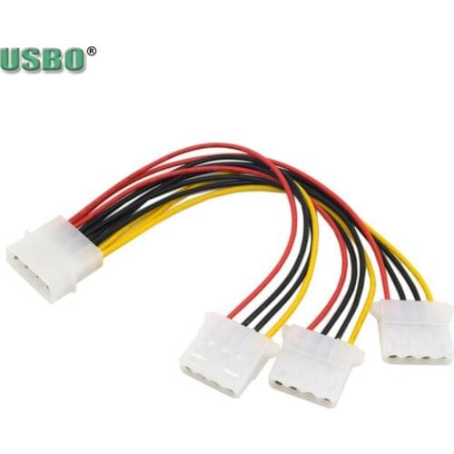 New 1 to 3 4pins Terminal Connector Wire Harness male to female Desktop power extension cable For IDE Power Supply