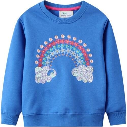 Autumn Toddler Girl Clothes Rainbow Cotton Sweatshirt Sequins Pullovers Kids Winter Clothes Baby Boys Warm Hoodies Tops Outfits
