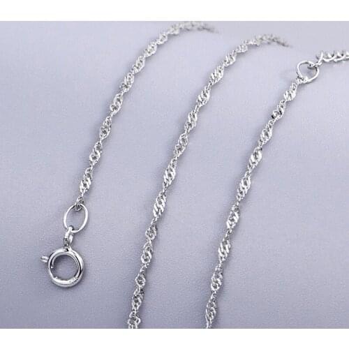 925 Sterling Silver Necklace For Women Or Men Clavicle Chain S925 Sterling Silver Water Wave Chain for Wedding Jewelry Collares