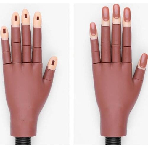 Free Shipping Professional Prosthetic Hand Model Adjusted Nails Manicure Training Hands Nail Art Equipment Bendable Finger