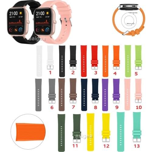 20mm 22mm Silicone Replacement Band Sport Strap forHuami Amazfit GTS 2e GTS2 mini for Huami Amazfit Bip Lite S U GTR 42mm Neo