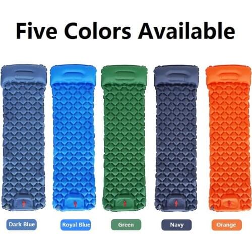 Outdoor Sleeping Pad Camping Inflatable Mattress with Pillows Travel Mat Folding Bed Ultralight Air Cushion Hiking Trekking