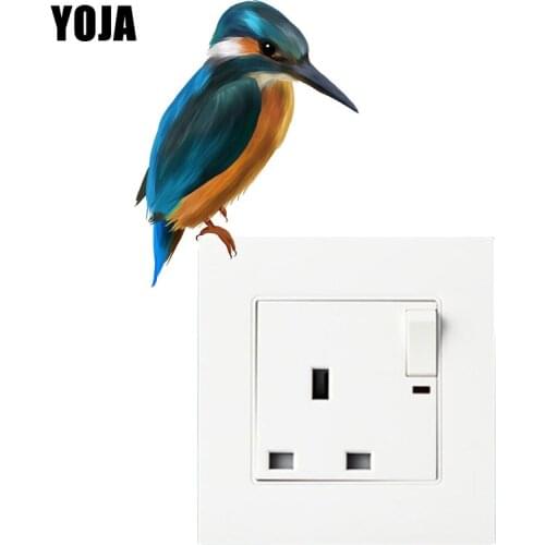 YOJA Creative Hummingbird Switch Sticker Home Decorative Design Wall Decal PVC High-quality 8SS1013
