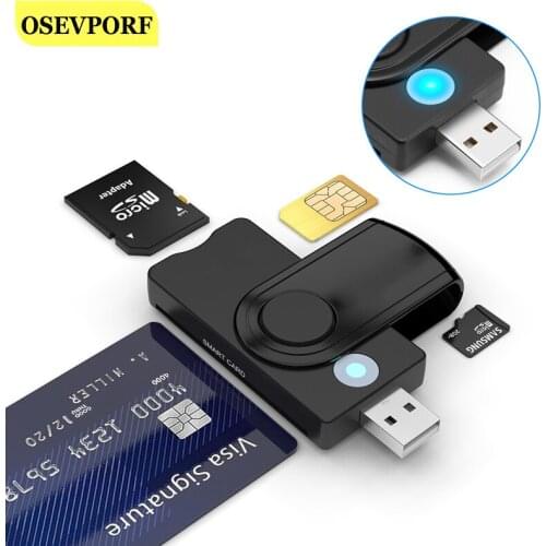 OSEVPORF USB 3.0 2.0 Multi Smart Card Reader SD/TF Micro SD Memory ID Bank Card SIM Backup Copy Connector Adapter Computer PC