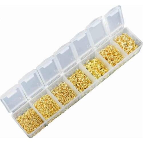 3/4/5/6/7/8/10mm Closed Loop for DIY DIY Jewelry Earring Making Findings Supplies Kit Approx 1500Pcs/set Alloy Accesories