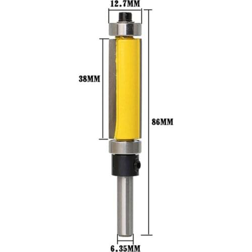 1pcs 1/4 6.35mm Double Bearing Straight Trim Router Bit Trimming Knife Milling Cutter Carbide Flush Woodworking MC01037
