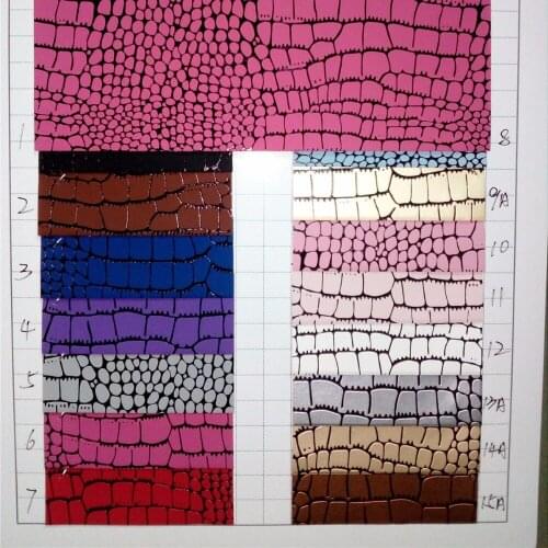 10 yards 0.4mm Colorful crocodile pattern synthetic leather fabric new fashion clothes garment faux leather material