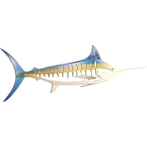 2021 Creative Simulation Metal Shark Tuna Pendant Wall Decor Metal Fish Sculpture Wall Art Hanging Ornament for Living Room Home