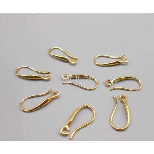 50 Pieces of Exquisite Jewelry Authentic 925 Sterling Silver/18K Gold Handmade Beaded Result Earring Hook DIY Jewelry Accessory