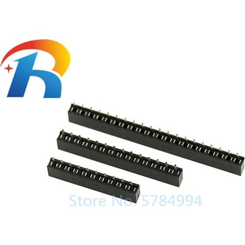 50Pcs/lot 2.0mm Pitch 2P-10/12/13/14/16/18/20/40 Pin Female Single Row Straight Header Strip Connector Gold plated high quality