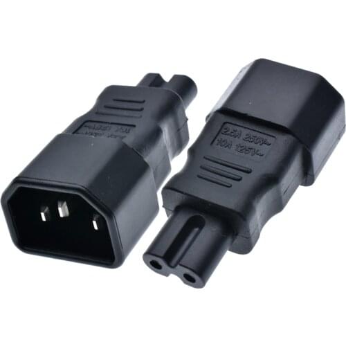 IEC 320 C14 to C7 AC Adapter, IEC 3Pole Male to 2Pole Female Figure 8 Power Adapter, IEC C14 to C7 AC Converter