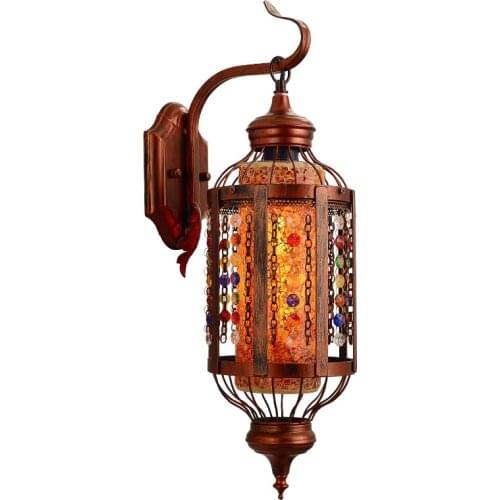 Art Deco Courtyard lighting Led Wall Lamp rustic Glass Lighting Fence Iron Wall Lamp landscape Wall Lights Dining Room lamp