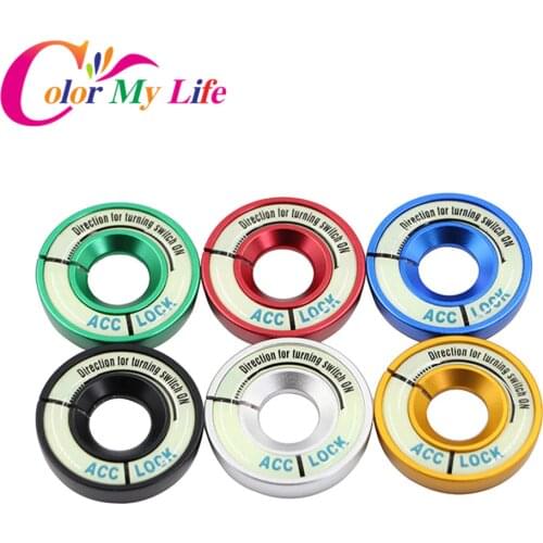Color My Life Car Ignition Switch Cover Stickers Ring Sticker for Skoda Octavia Combi A7 for SEAT Leon Ibiza CUPTRA Accessories