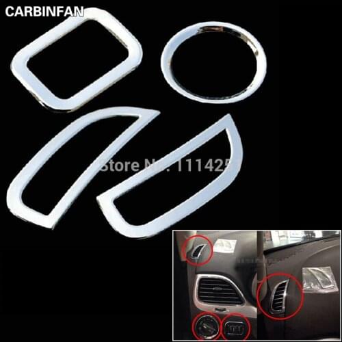 Center Console Adjust Button Trims + Air Condition Vent Window Mouldings 4Pcs/Set For 2013 2014 FIAT FREEMONT