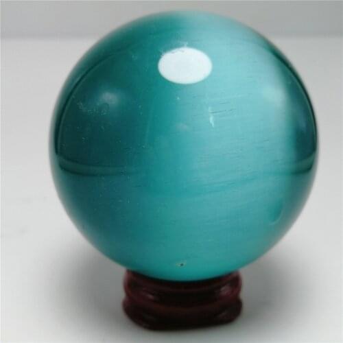 55MM Chakra Gemsones Quartz Blue Cat Eye Crystals And Minerals Healing Ball Sphere With Stand For Home Decoration Gifts