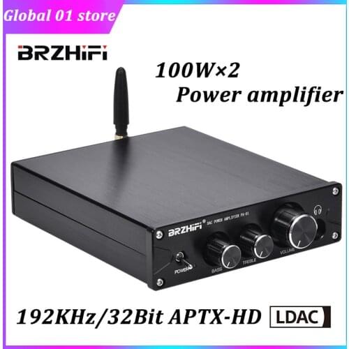 BRZHIFI Digital Audio Power Amplifier DAC ES9018K2M Decoding Sound Amplifier TPA3116 2.0 100W*2 Bluetooth 5.0 Amp RCA Output