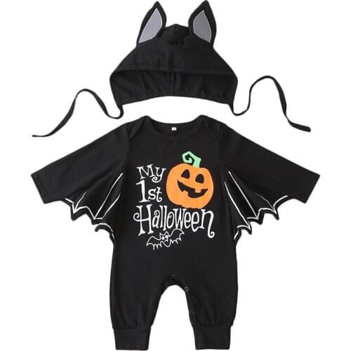Infant Baby Cartoon Shape Halloween Clothes Toddler Boy Girl Romper With Hats Autumn Winter Newborns Clothes Long Sleeve Costume