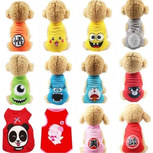 Dog tshirt Soft Puppy Dogs Clothes Cute Pet Dog Clothes Cartoon Pet Clothing Summer Shirt Casual Vests For Small Pets Cat Tshirt