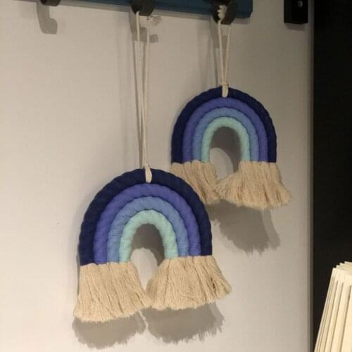 Macrame Woven Wall Hanging Chic Room Rainbow Tapestry Apartment Dorm Room Decor B0KB