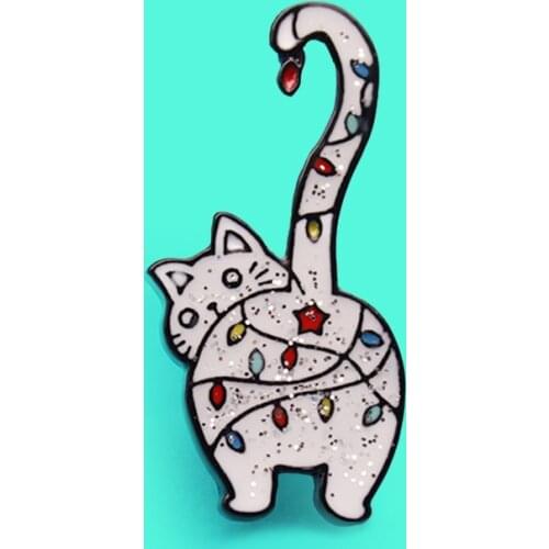 Cute Fat Cat Animal Enamel Brooch Pin Badge Jewelry Style Brooches Clothes Collar Lapel Pin Bag Metal Badges For Women Gift