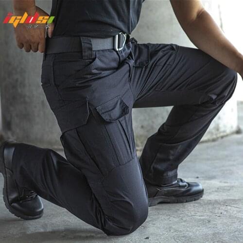 Mens IX9 Military Tactical Pants Waterproof Cargo Pants Breathable SWAT Army Solid Combat Trousers Work Joggers Size S-2XL