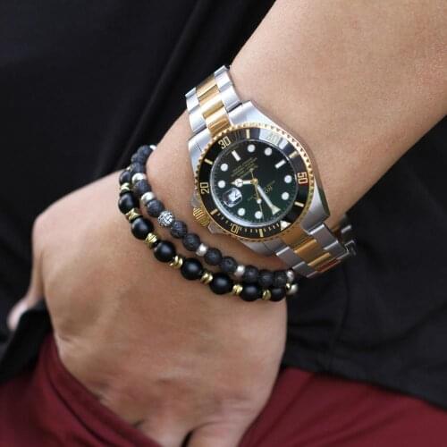 Men bracelet Natural blue tiger stone beads Stretch bracelet ironstone Every bead Bracelets Men Jewelry gift Drop Shipping