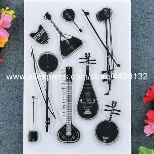 Musical instrument Erhu Scrapbook DIY photo cards rubber stamp clear stamp transparent stamp 11x16cm 9012041