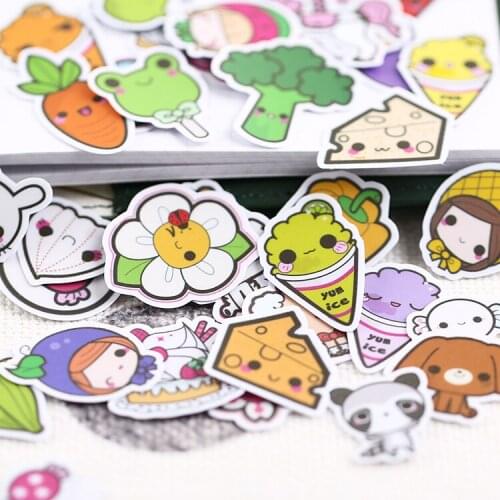 50PCS Cute vegetable expression mini Paper Stickers Crafts And Scrapbooking stickers book Decorative sticker DIY Stationery