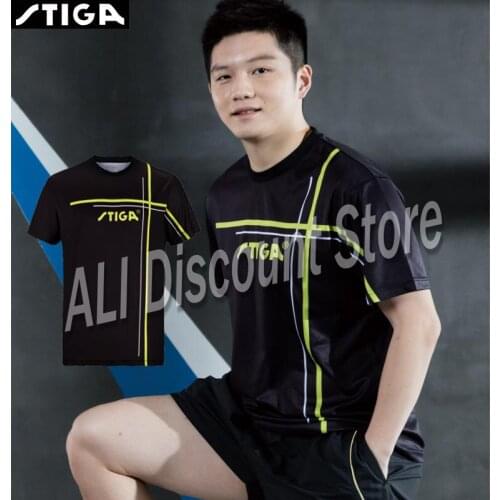 2019 new arrival Stiga Table tennis clothes sportswear quick dry short sleeved men ping pong Shirt Badminton Sport Jerseys
