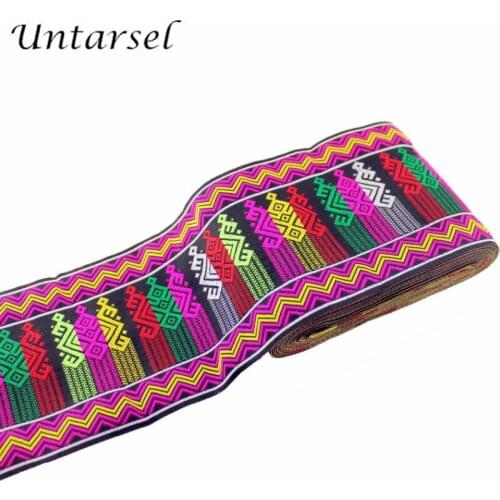 New arrival 100mm wide Embroidery Ethnic Jacquard Webbing Vintage Lace Trim Tape Collar Tribal Boho DIY Handmad Gift Accessories