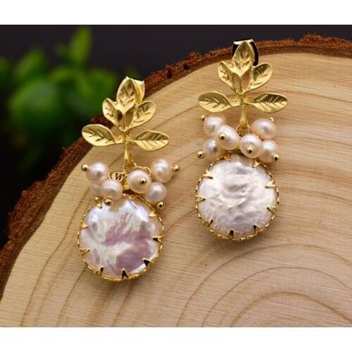 Original Natural Baroque Pearl Lapis Lazuli Branch Drop Earrings For Fashion Women Wedding Party Jewelry Gifts Elegant Jewellery