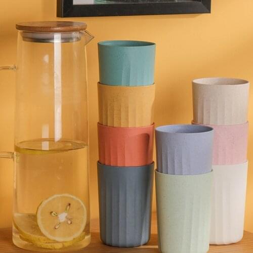 Protable Eco-Friendly Wheat Cup Water Cup For Kids Set Anti-scalding Cup Anti-falling Cup Bathroom Drinking Supplies