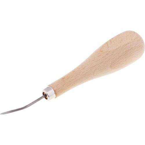 Prettyia 1 Piece Useful Stitching Curved Awl Sewing Gadget for Leather Craft