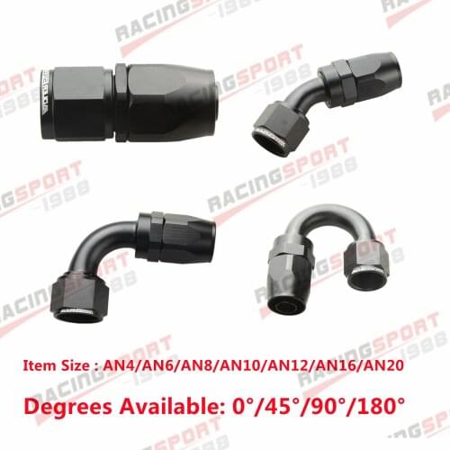 AN6/AN8/AN10/AN16/AN20 Straight 0°/45°/90°/180° Degree Aluminum Swivel Hose End Fitting Adapter Oil Fuel Line NPT PLUG Wholesale