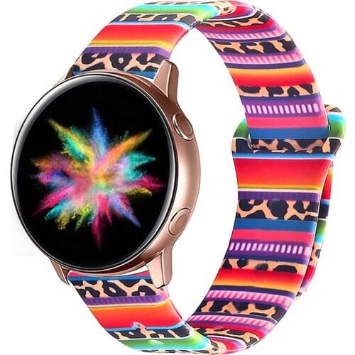22mm 20mm Silicone Strap for Samsung Galaxy Watch Active 2 40mm 42mm Gear S2 Amazfit Bracelet Women Printing Sport Watch Band