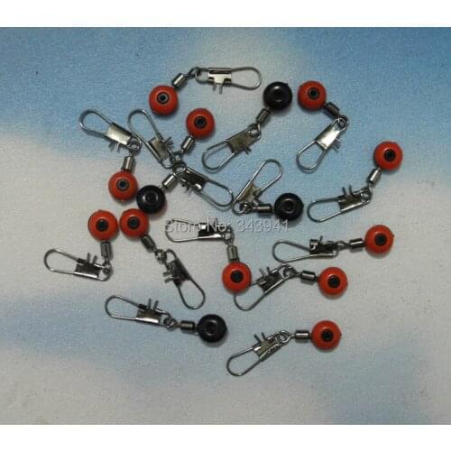 24Pcs/Lot Sea Fishing Space Bean Ocean Fishing Bait Connector Ring Floating Seat with Rolling Swivels + Safety Pin