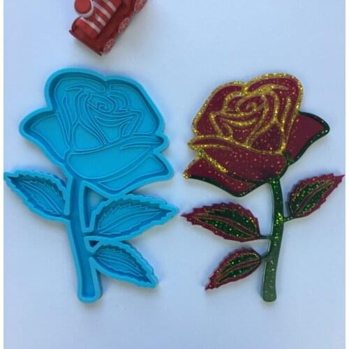 U90E Epoxy Resin Mold Rose Flower Decorations Silicone Mould DIY Crafts Ornament Casting Tool