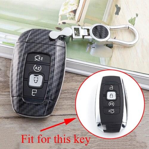 ABS Carbon Fiber Smart Key Holder Case Shell Fob Cover Fit For Lincoln Continental Navigator MKC MKZ 2017 2018 Accessories Trim