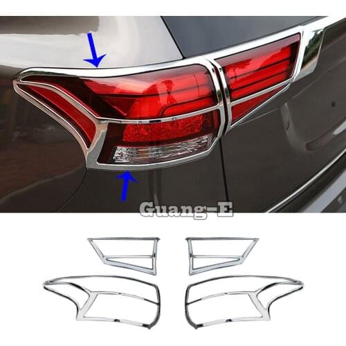 For Mitsubishi Outlander 2016 2017 2018 2019 2020 Car Rear Tail Back Light Lamp Detector Frame Stick Cover Trim Switch 4pcs